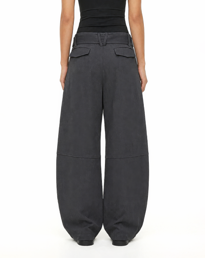 ♂♀Tie Belt Wide Trousers