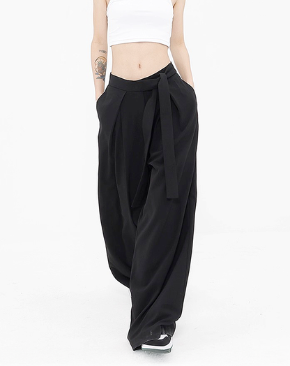 ♀Draped Wide Pants