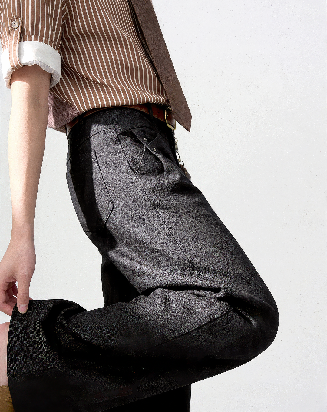 ♂Rivet Detail Straight Pants