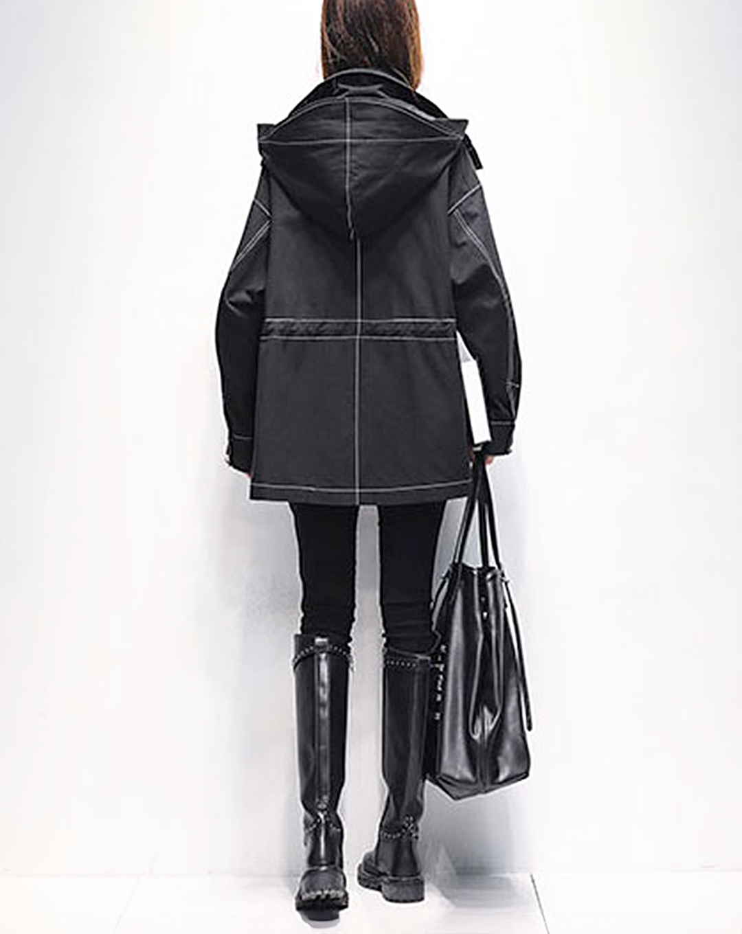 ♀Drawstring Hooded Jacket