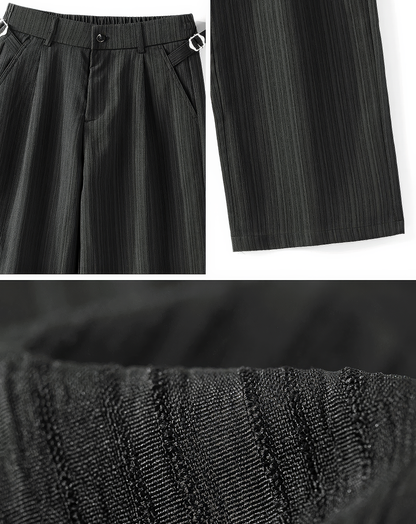 ♂♀Side Buckle Wide Pants