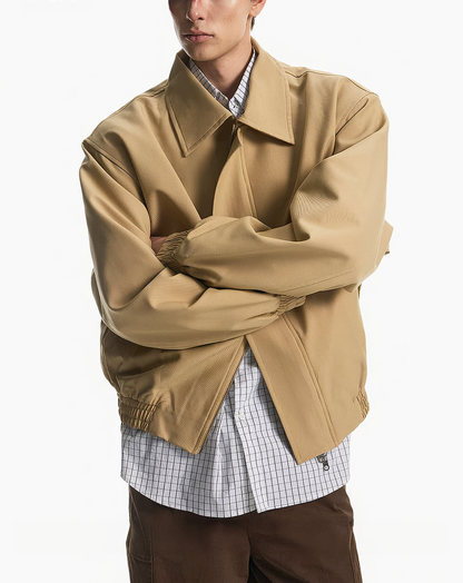 ♂♀ Gathered Hem Zip Jacket