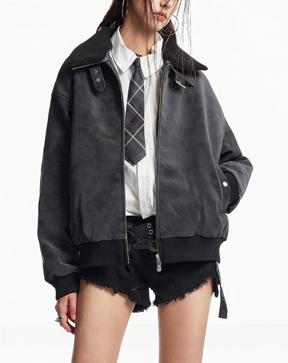 ♂♀ Faux Shearling Bomber Jacket