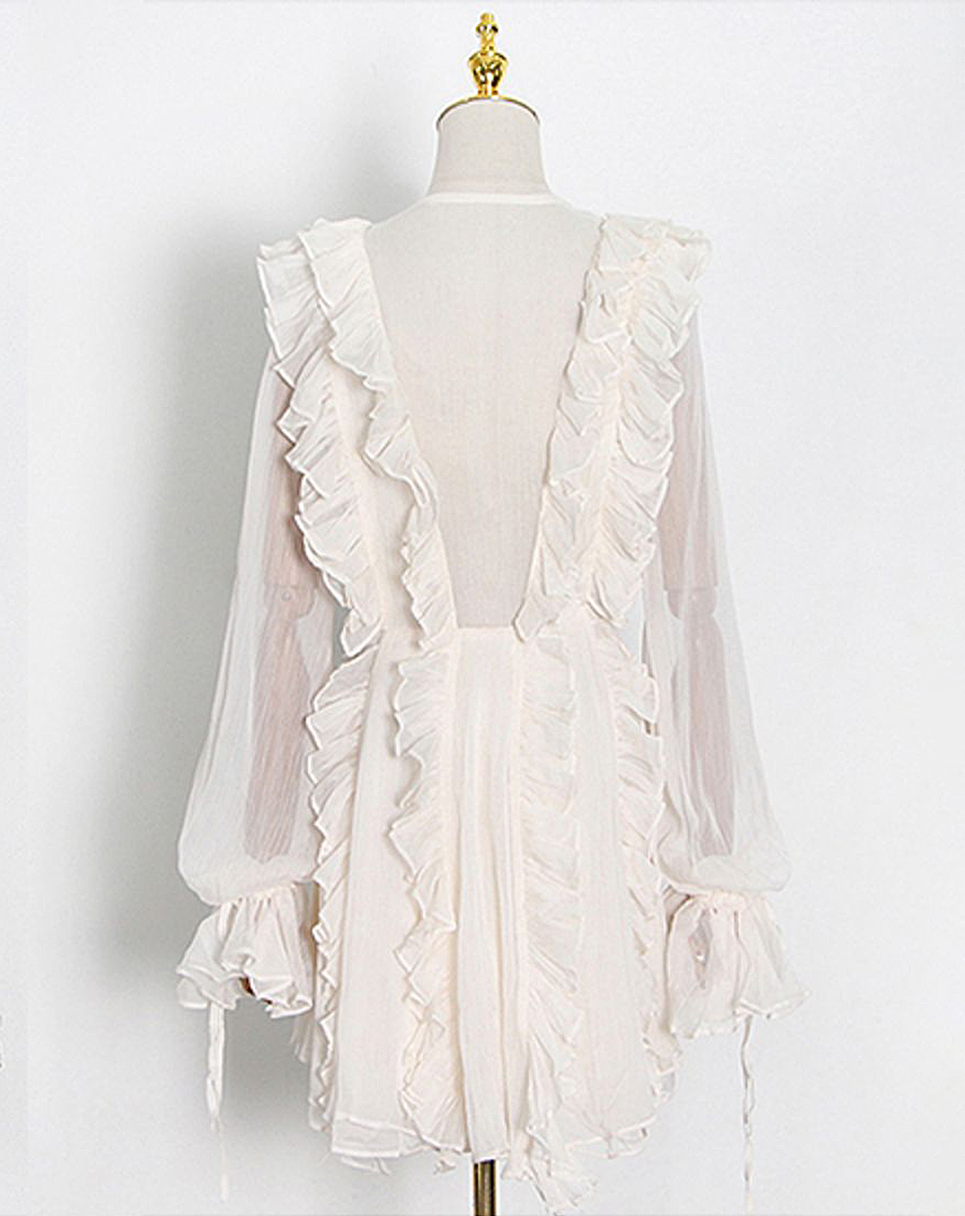 ♀Frill Chiffon Dress