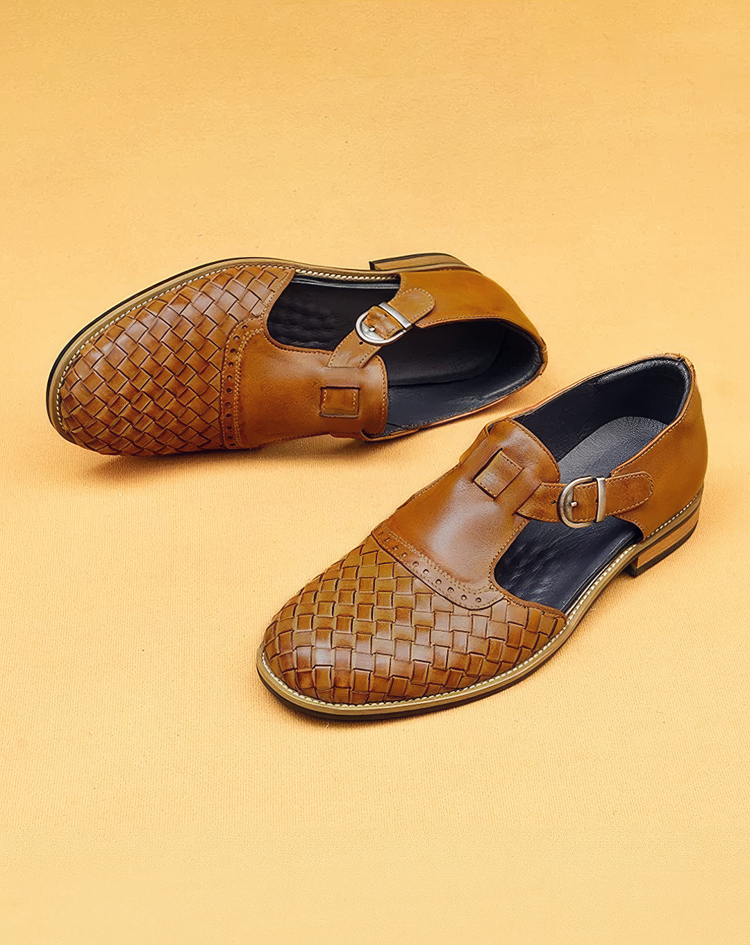 ♂本革／Woven Leather Strap Sandals