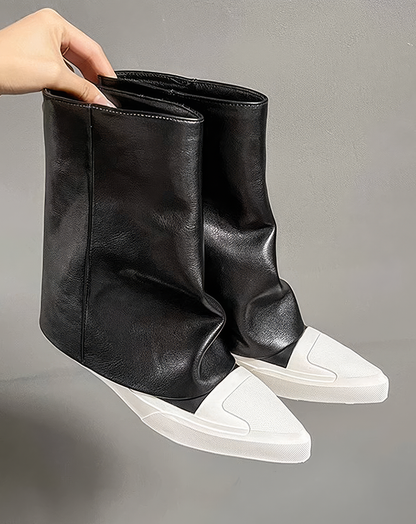 ♀本革／Two Tone Cap Toe Boots