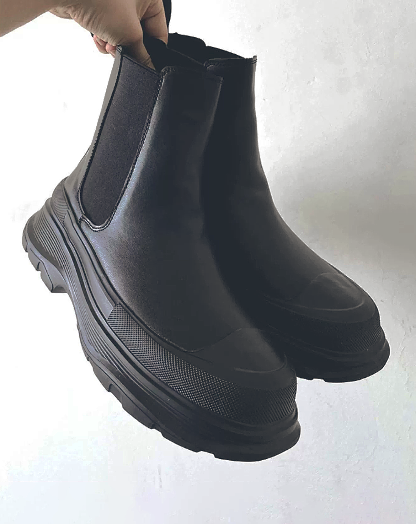 ♂♀Platform Leather Chelsea Boots