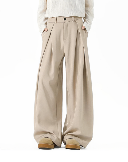 ♂Double Tuck Wide Slacks