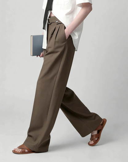 ♂♀Belted Tuck Pants