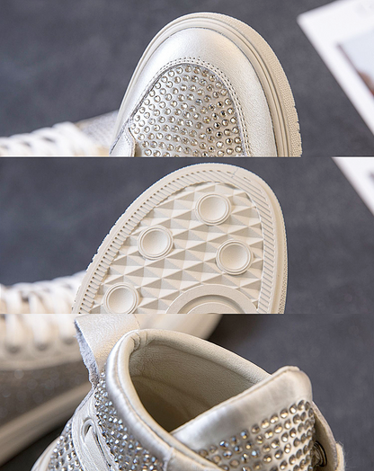 ♀Rhinestone High Cut Sneakers