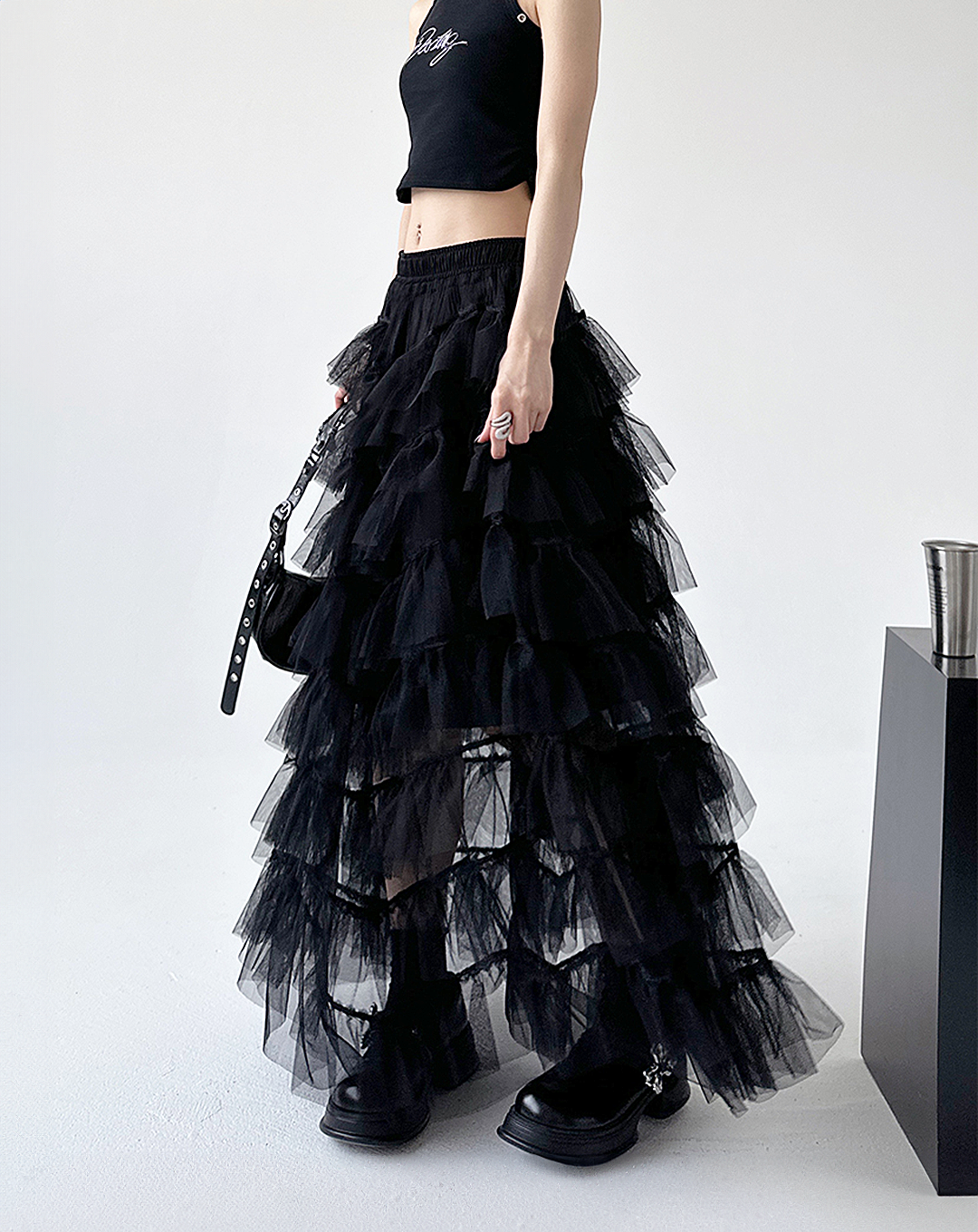 ♀Tiered Tulle Skirt