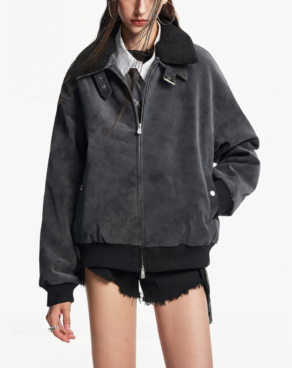 ♂♀ Faux Shearling Bomber Jacket