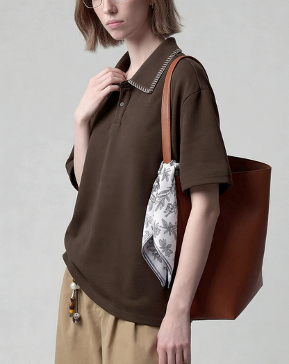 ♂♀Contrast Stitch Polo Shirt