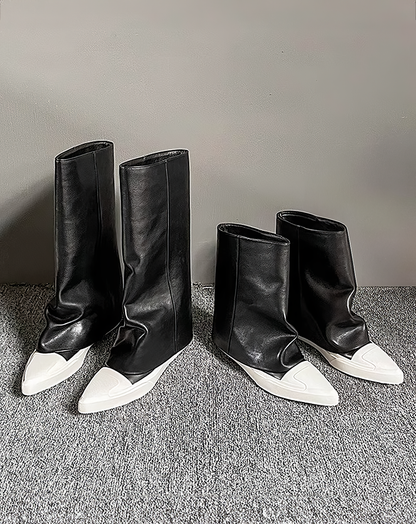 ♀本革／Two Tone Cap Toe Boots