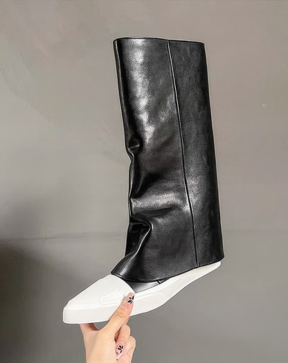 ♀本革／Two Tone Cap Toe Boots