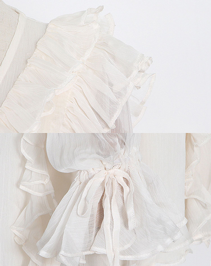 ♀Frill Chiffon Dress