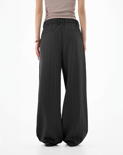 ♂♀Pinstripe Loose Straight Trousers