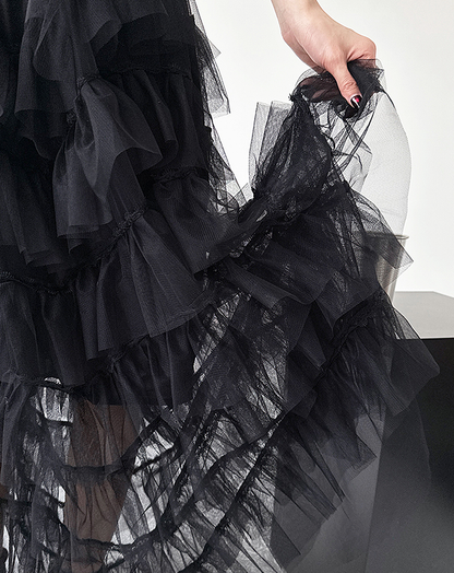 ♀Tiered Tulle Skirt