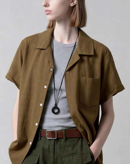 ♂♀Short Sleeve Cotton Shirt