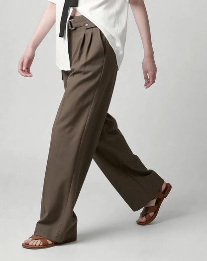 ♂♀Belted Tuck Pants