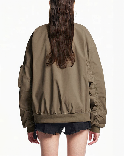 ♂♀Emblem Patch Bomber Jacket