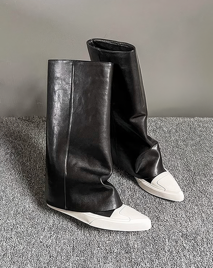 ♀本革／Two Tone Cap Toe Boots