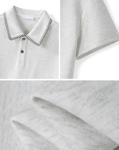 ♂♀Contrast Stitch Polo Shirt