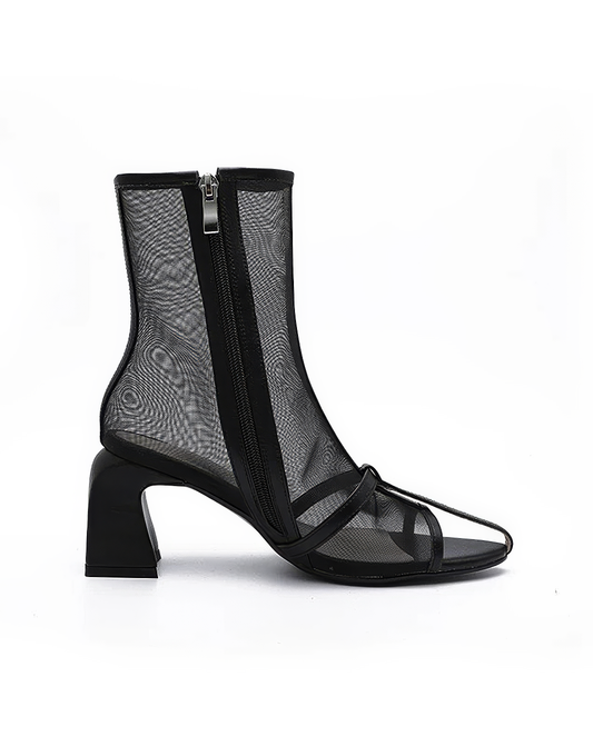 ♀Sheer Mesh Boots Sandals