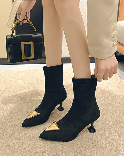 ♀Metal Parts Ankle Boots