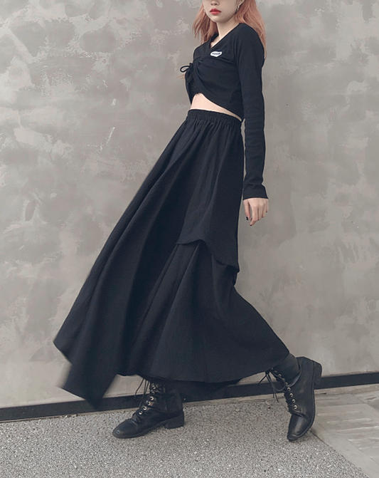 ♀Volume Draped Skirt