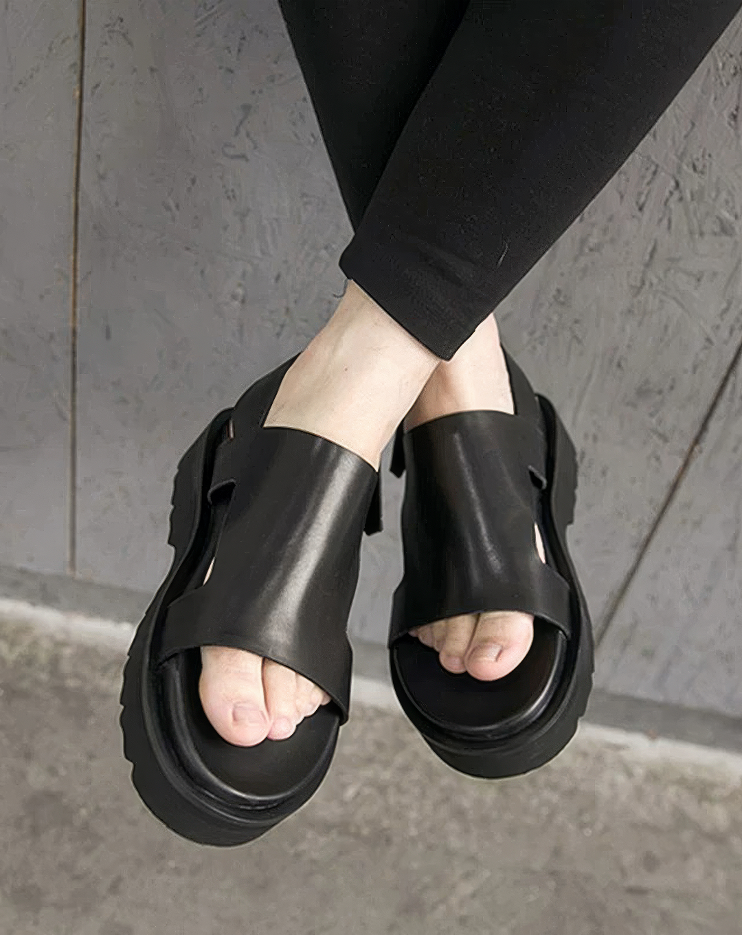 ♂本革／Wide Strap Leather Sandals