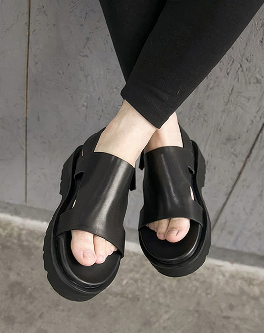 ♂本革／Wide Strap Leather Sandals
