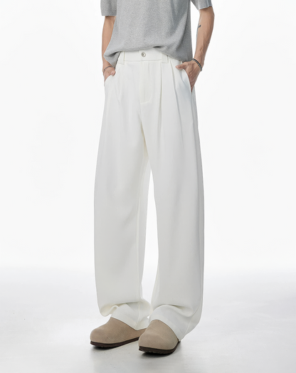 ♂Straight Tucked Pants