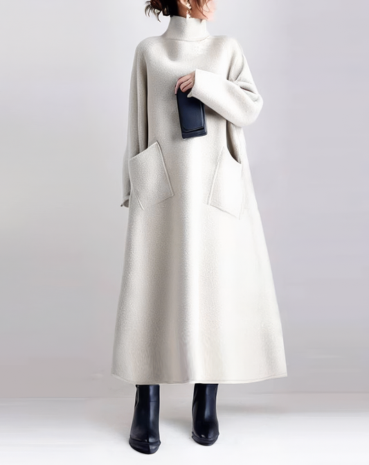 ♀High Neck Pocket Dress