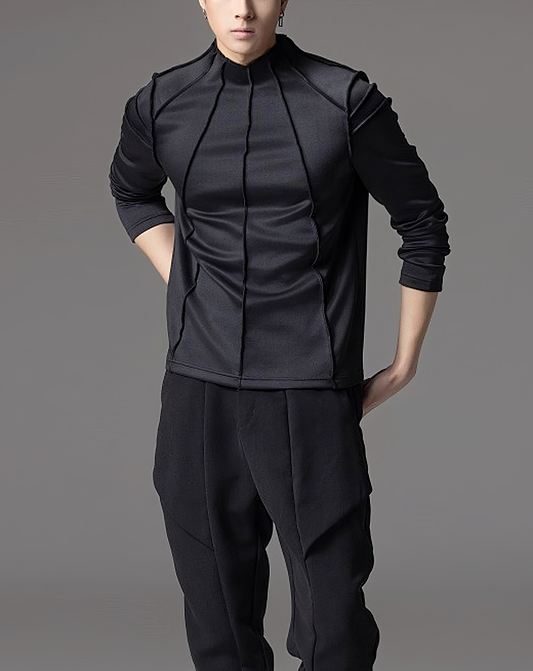 ♂Sharp Line High Neck Shirt