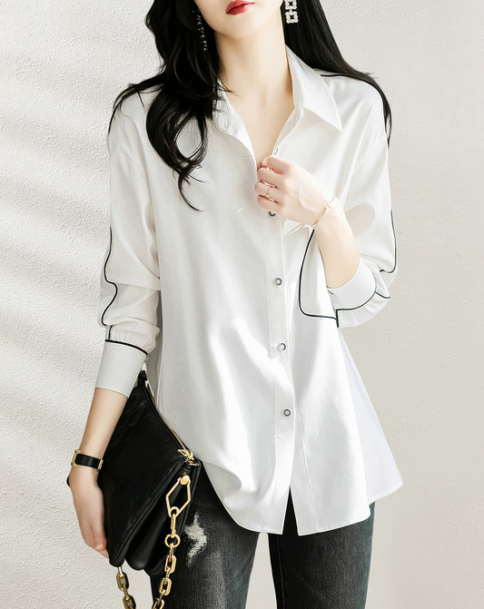 ♀Piping Line Relax Shirt