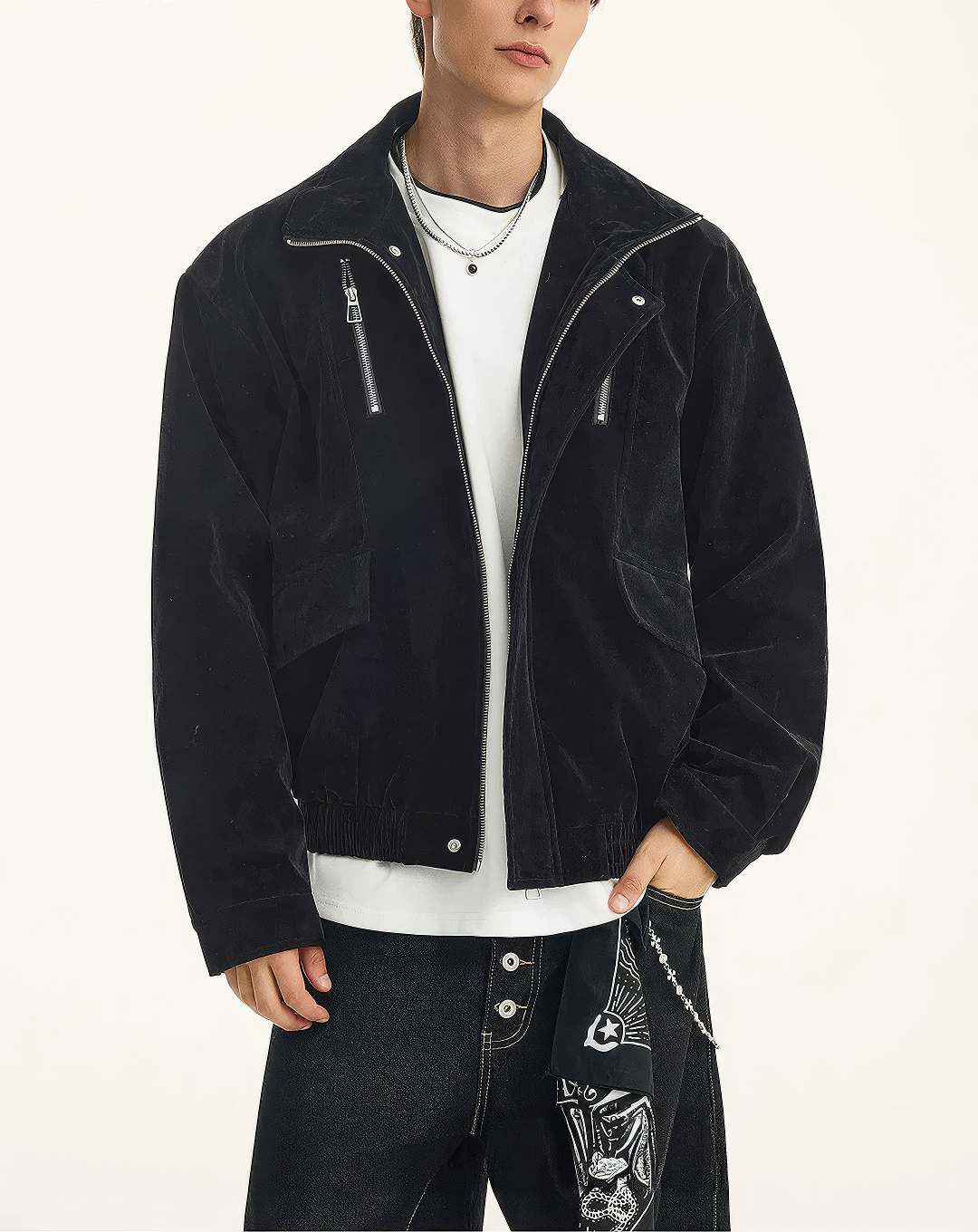 ♂♀Double Chest Zip Jacket