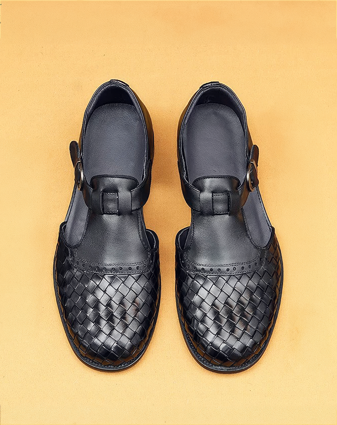 ♂本革／Woven Leather Strap Sandals