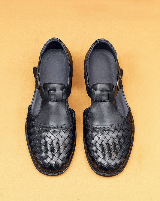♂本革／Woven Leather Strap Sandals