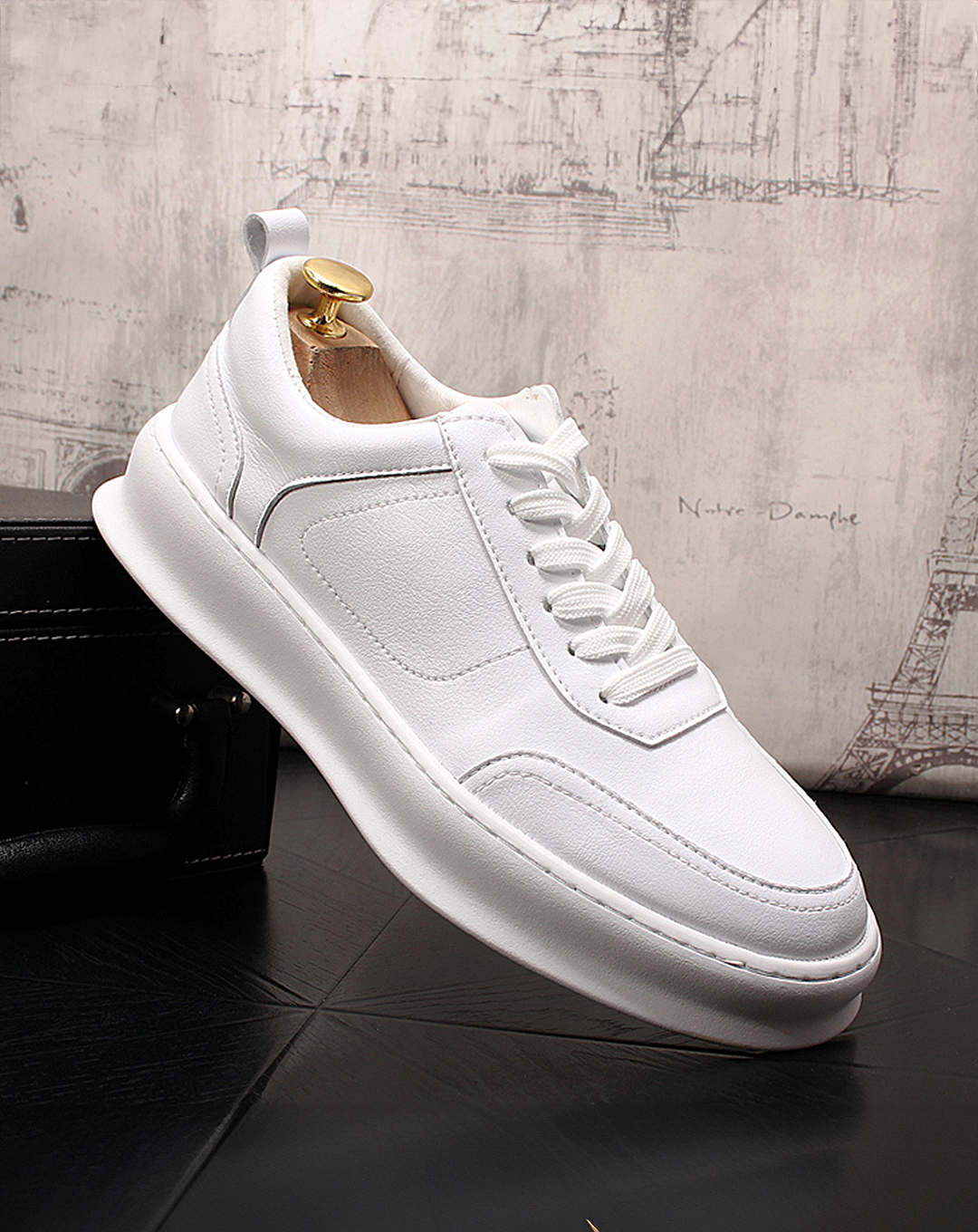 ♂♀White Low-Cut Sneakers