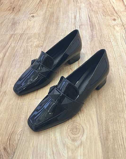 ♀Glossy Loafer Pumps