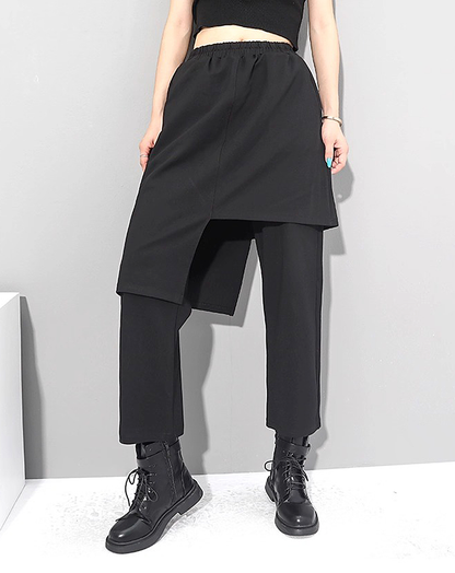 ♀Asymmetry Layered Skirt Pants