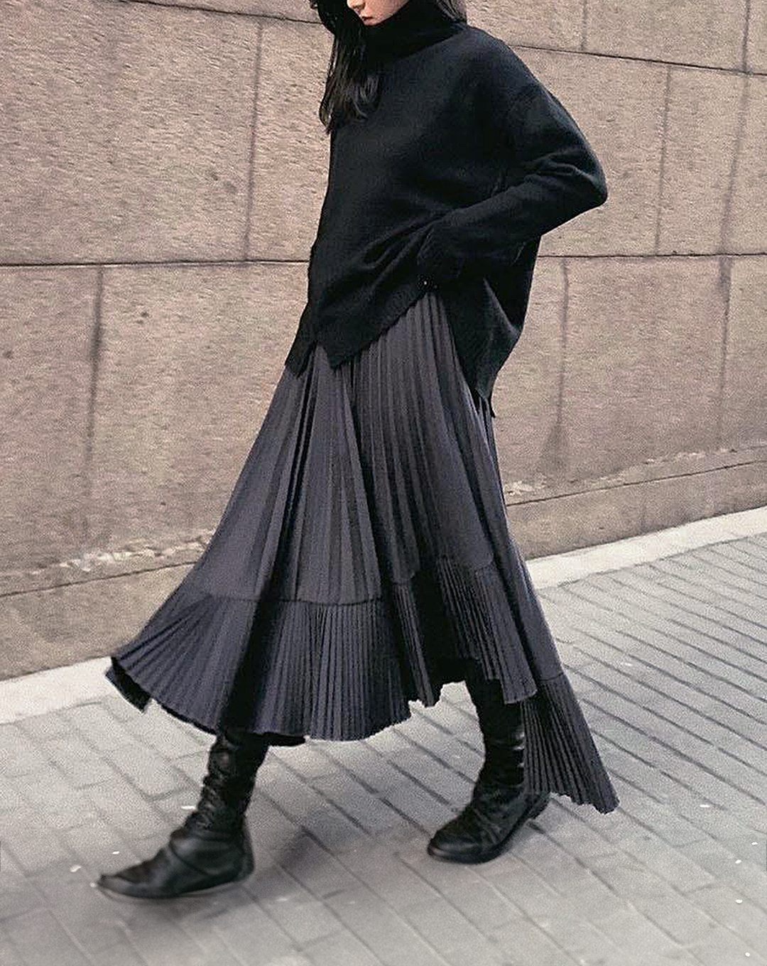 ♀Pleated Flare Skirt