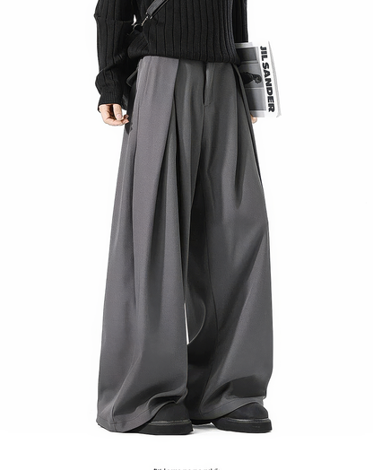 ♂Double Tuck Wide Slacks