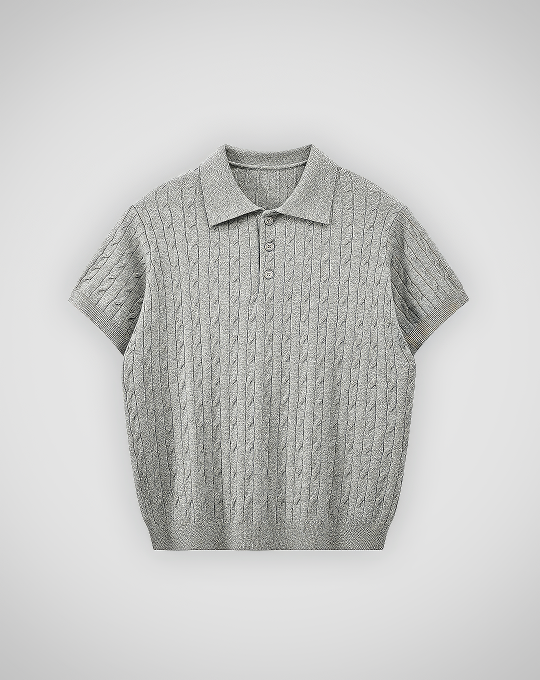♂Cable Knit Polo Shirt