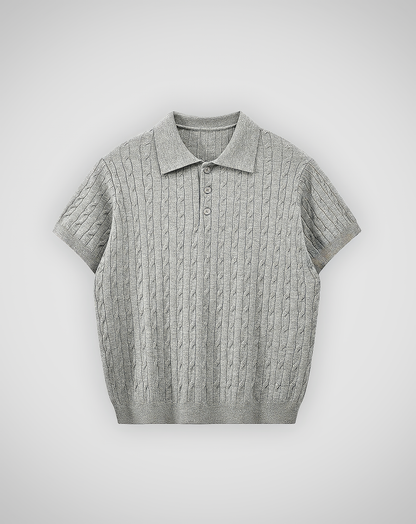 ♂Cable Knit Polo Shirt