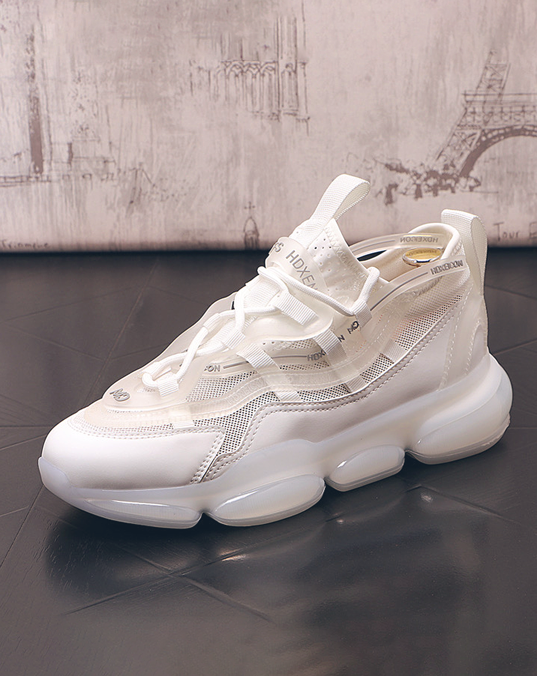 ♂♀Air Volume Sole White Sneakers