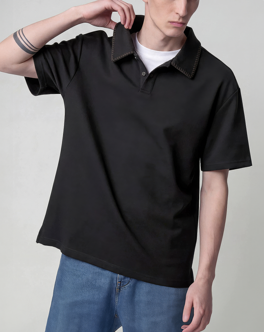 ♂♀Contrast Stitch Polo Shirt