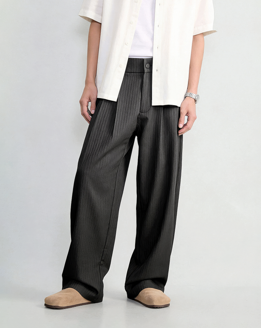 ♂♀Textured Wide Leg Pants