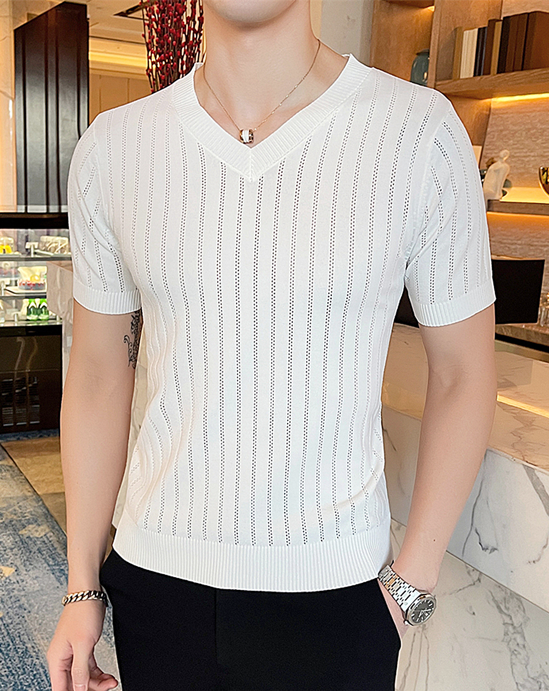 ♂V-Neck Summer Knit